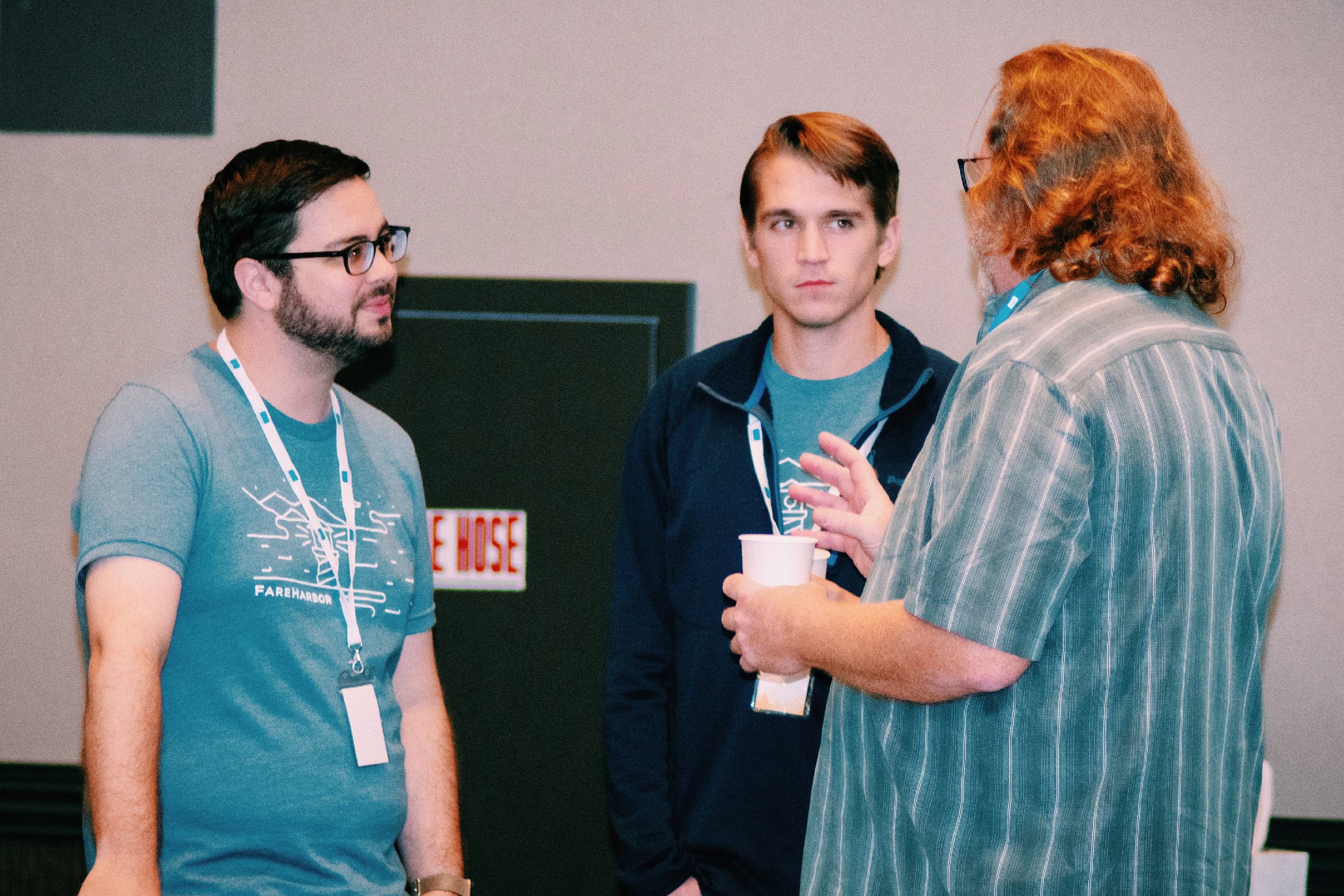 BK chatting with folks at a FareHarbor conference